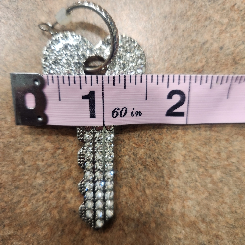 Jennifer & Company silver bling key earrings - Picture 6 of 6